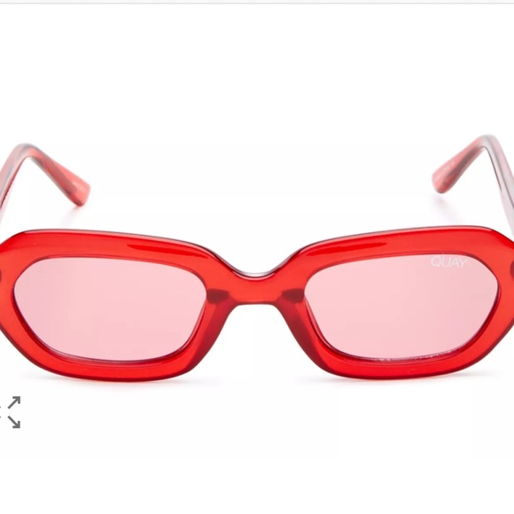 Quay Red Anything Goes Square Sunglasses - Picture 3 of 9